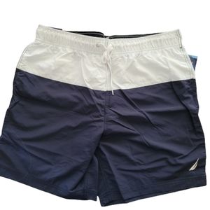 Nautica L Navy/White Quick Dry Swim Trunks